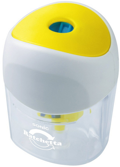 SONIC 라쳇타 원 핸디 연필깎이, 옐로, 1개