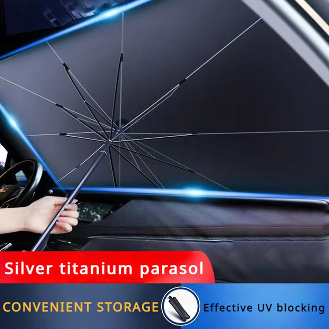 차량용 햇빛가리개 전면 유리 바이저 개폐식 휴대용 차단 블록 보관하기 쉬운, 01 Black, 1개