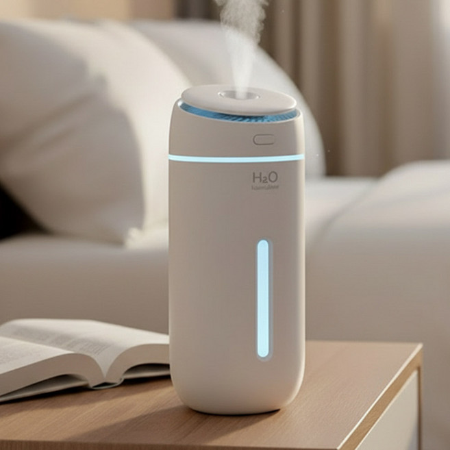 리바앤코 속닥미스트 미니 가습기 USB 사무실 공구방 침실 차량용, 화이트