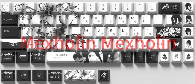 Mexholin캐주얼 체리 어승화 키캡 60HE Wooting 키보드 PBTMexholin, 플러그 74 키 61/68에만, 플러그 74 키 61/68에만