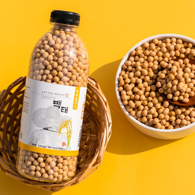 농부플러스 국산 백태 메주콩 대두콩 노란콩 콩 800g, 1개