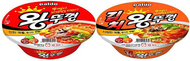 팔도 컵라면 왕뚜껑X6개+김치왕뚜껑X6개, 12개