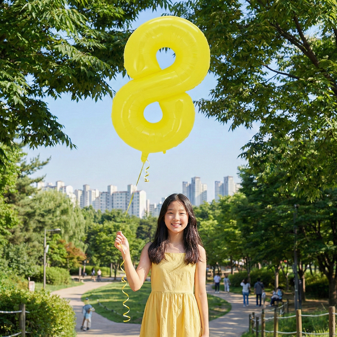 이벤트홀릭 헬륨 완제품 초대형 숫자풍선 40인치, 1개, 옐로우 8