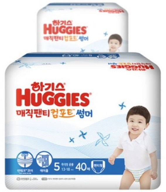 하기스 매직팬티 컴포트 썸머 팬티형 기저귀, 80매, 5단계