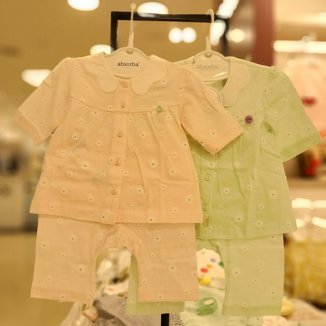 [압소바] 여름초가을용 핫세일~ 신생아백일돌선물강추 땀흡수 잘되고 통기성 좋은 면100% @매장인기템 미랠리7부 내의 AYB10306 2001아울렛 분당점