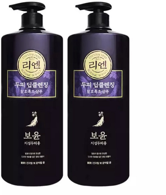 리엔 보윤 두피 딥클렌징 샴푸 지성 두피용 1000mL x 2개, 1L