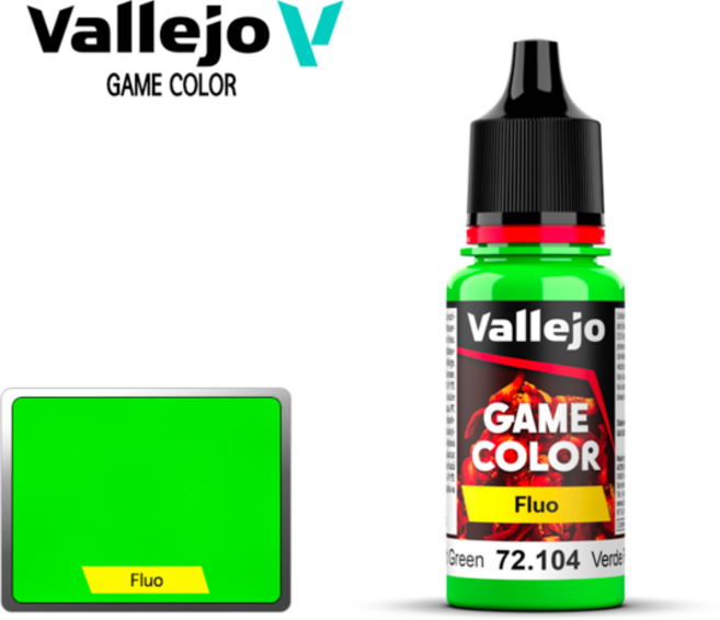 바예호 아크릴도료 뉴 게임컬러 형광 18ml, 107_72104 Fluo.Green, 1개