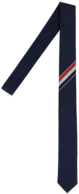 톰 브라운 네이비 코튼 그로그랭 스트라이프 클래식 타이