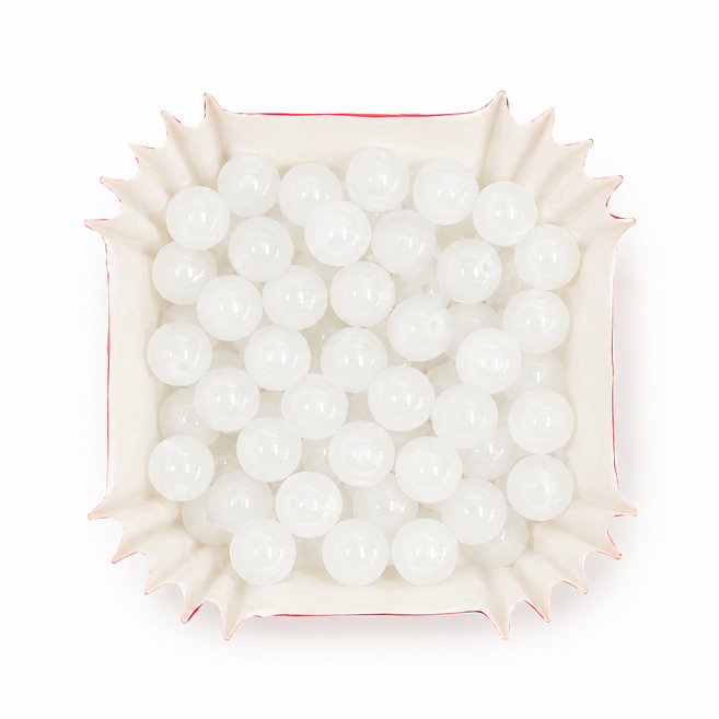 염주 비즈 8mm 유리 비즈 아크릴 팔찌 만들기 공예재료 300g, 1세트, 투명화이트