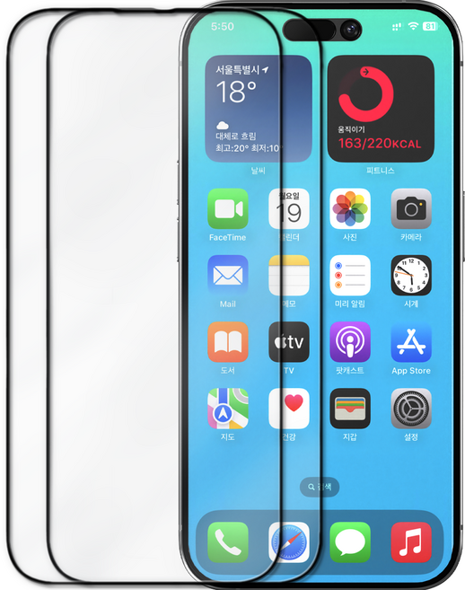 caseplz 파리슬라이딩 고선명 휴대폰 액정 보호 강화유리 필름, 2세트