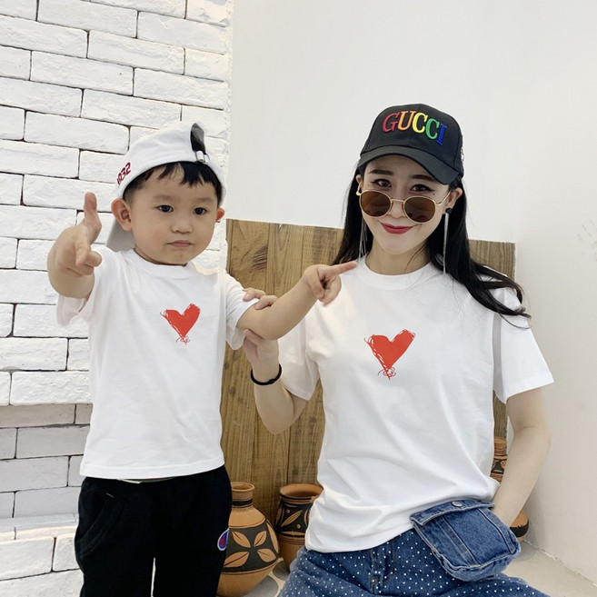 純棉親子短T 簡約繩結愛心設計 全家福情侶穿搭 台灣製造