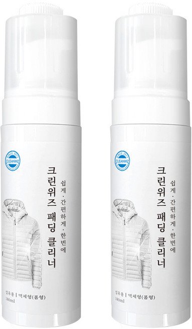 크린위즈 거품형 패딩클리너 180ml 패딩얼룩제거 찌든때 흰패딩 다목적클리너, 2개