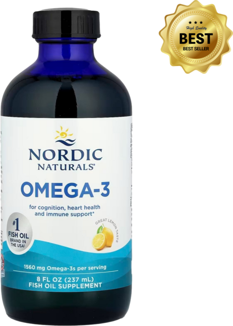 노르딕 내추럴스 오메가3 레몬맛 1560mg 237ml DHA EPA 피쉬오일 함유 / 해외직구 미국정품, 1개