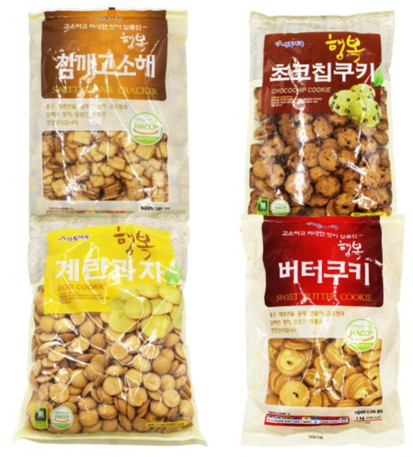 신흥 1kg 쿠키4종 인간사료 대용량 업소용 벌크 간식 추억의과자 옛날과자, 1개