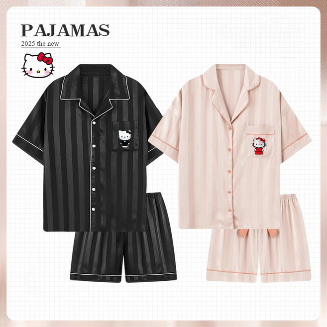 [자니바] 키티 새틴 무드 커플 잠옷