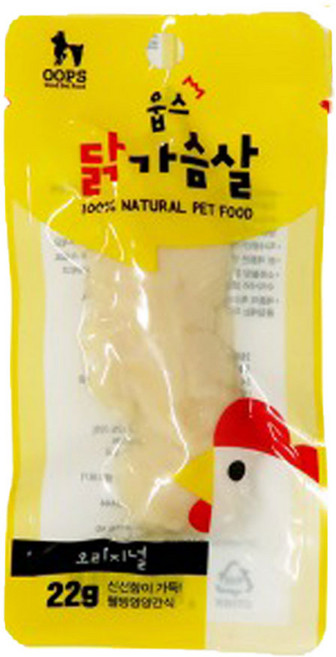 웁스 반려동물 닭가슴살 간식, 오리지널, 22g, 30개