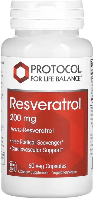 Protocol for Life Balance 레스베라트롤 200mg 베지 캡슐 60정, ProtocolforLifeBalance레스베라트롤20, 1개 - 쿠팡