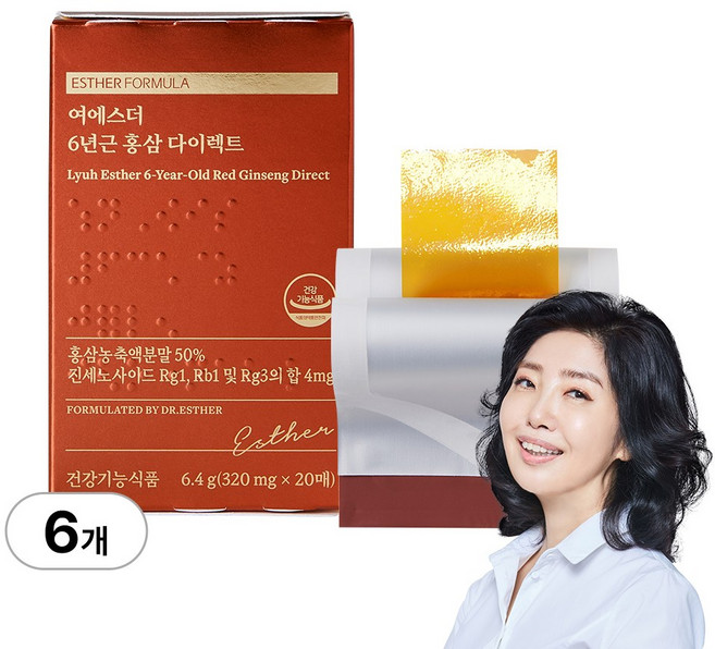 [본사직영] 여에스더 6년근 홍삼 다이렉트, 6개, 20회분