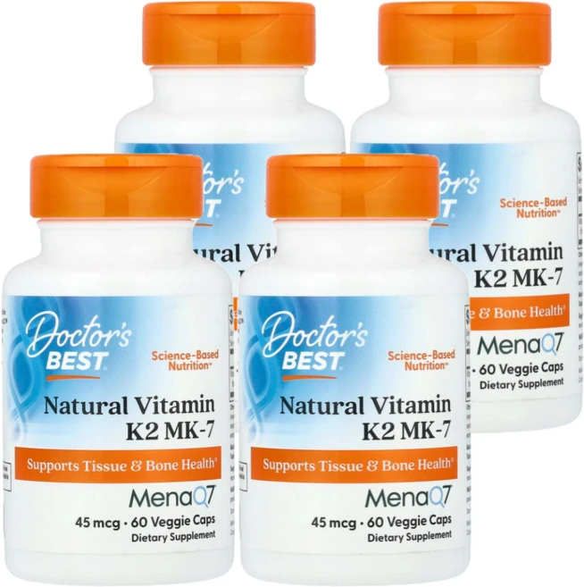 Doctor's Best MK 7 Natural Vitamin K2, 60정, 4개 - 쿠팡