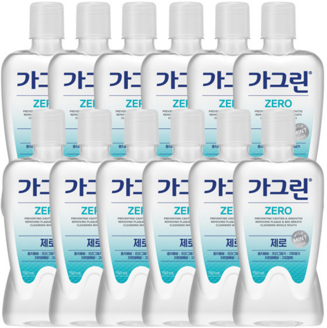가그린 제로 구강청결제 750ml x12개한박스, 1개