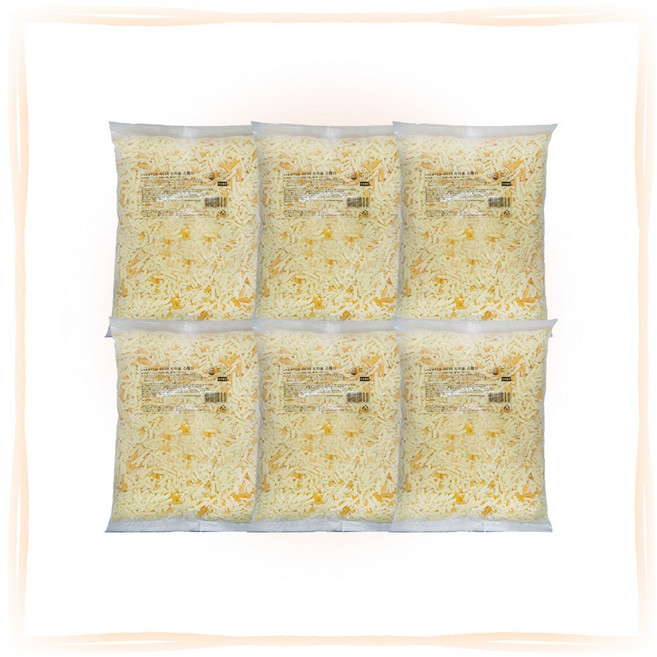 썬리취 디오 GC10 트리플슈레드 자연치즈 피자치즈 2.5kg 대용량 업소용, 6개, 2.5g