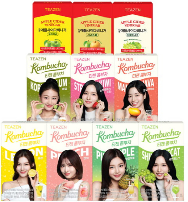 [티젠] 콤부차&애사비 혼합 100스틱, 10개, 10개입, 5g