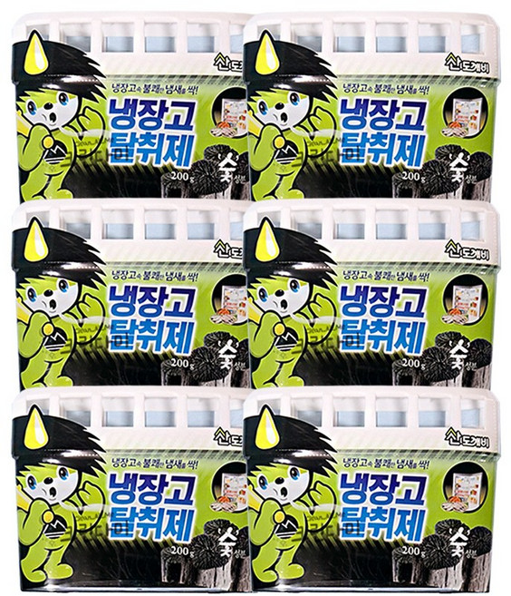 산도깨비 냉장고 탈취제 숯성분 냉장고 냄새제거, 6개