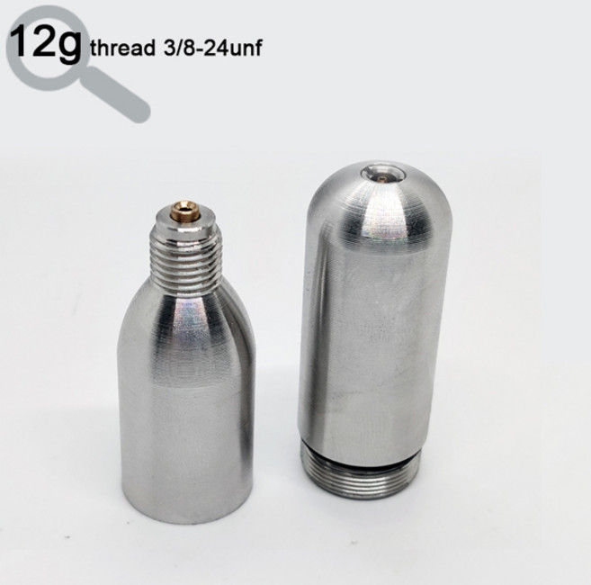 리필 가능한 CO2 카트리지 재충전 가능 탈착 재사용 나사형 및 비나사형 강력한 밀봉 실린더 캡슐 8g 12g 16g