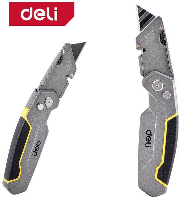 델리툴즈 접이식 유틸리티 나이프 유틸리티칼 다용도 커터칼, 1개, 아연합금 폴딩 유틸리티나이프 (EDL006Z)