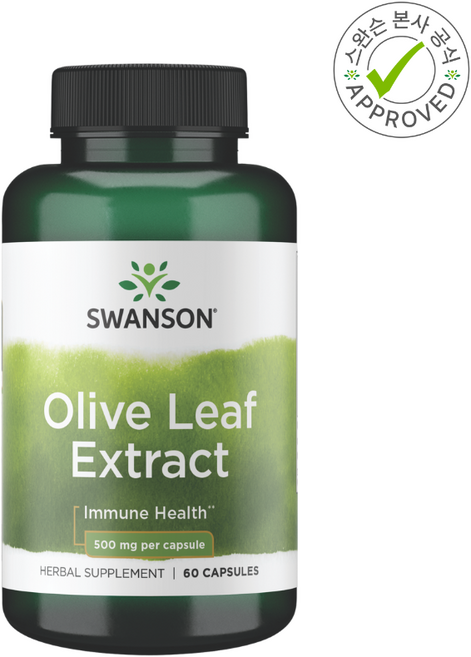 스완슨 올리브 잎 리프 추출물 500mg 60캡슐, 1개, 60정