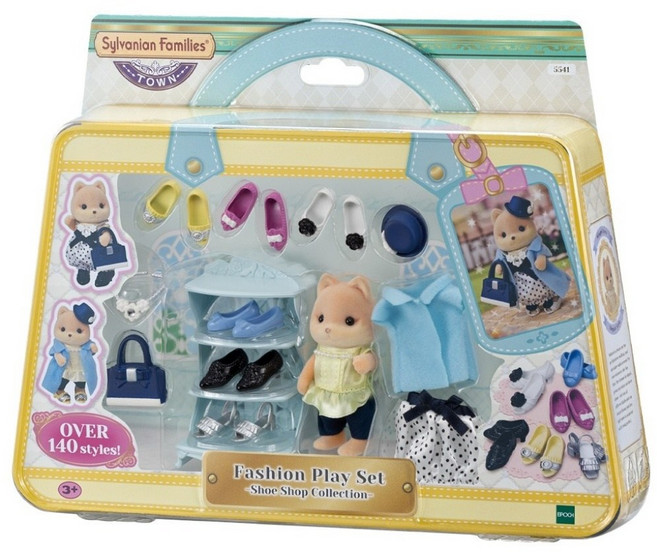 실바니안패밀리 패션코디 세트 타운 걸 시리즈 피규어 슈즈샵 컬렉션 5541, 1개