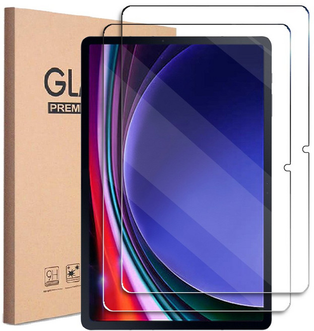 1+1 갤럭시탭S9 호환 강화유리 액정보호필름2장 SM-X710 X710N X716 X716N 삼성 갤탭 아이 친구, 2개