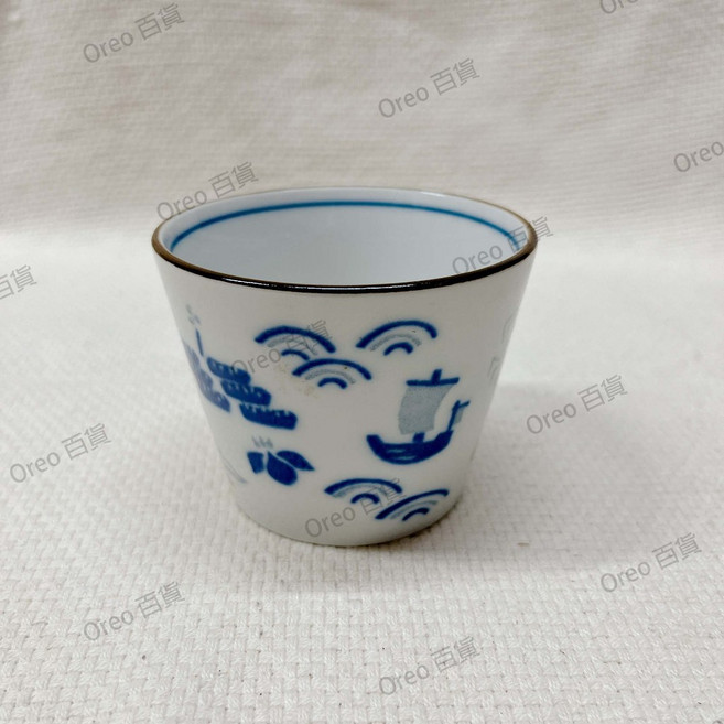 日本製 藍葉/海物 小茶杯 茶碗蒸杯 抹茶杯, 1個, Ｃ, 藍葉/海物, Ｃ