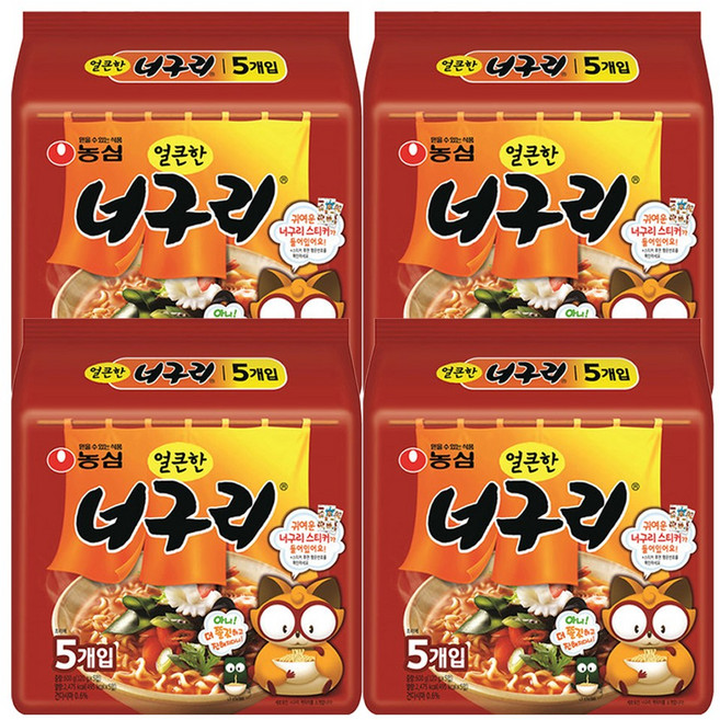 농심 얼큰한 너구리 120g, 20개