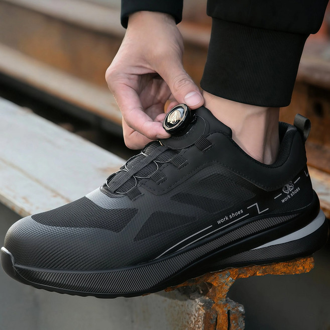 Cygoah QS 다이얼 남자 안전화 초경량 발편한 통기성 작업화 미끄럼방지 절연