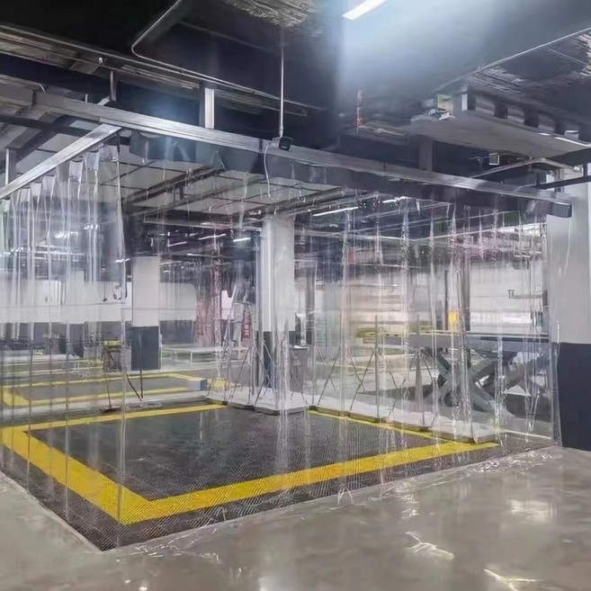 세차장 커튼 슬라이딩 자바라 방풍 투명 공장 방수, 완전 투명, 1개