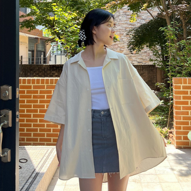 [4XL] 올핏 BIG 린넨 셔츠(반팔) 4color