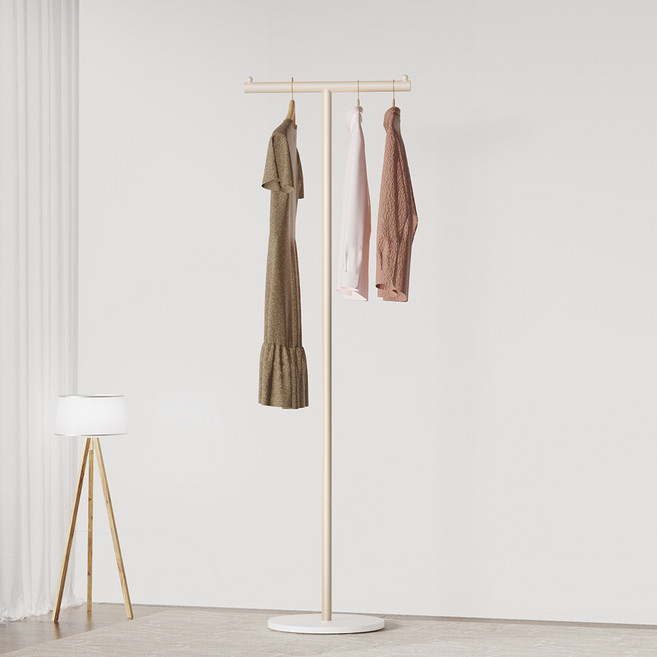 AIpina 매장용 T자형 인테리어 철제 스탠드 옷걸이 튼튼한 행거 옷가게행거, 화이트02