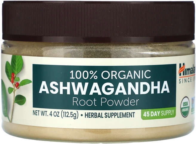 Himalaya 100% 유기농 아슈와간다 뿌리 분말 112.5g(4oz), Himalaya100유기농아슈와간다뿌리분말1125g4o, 1개, 112.5g - 쿠팡