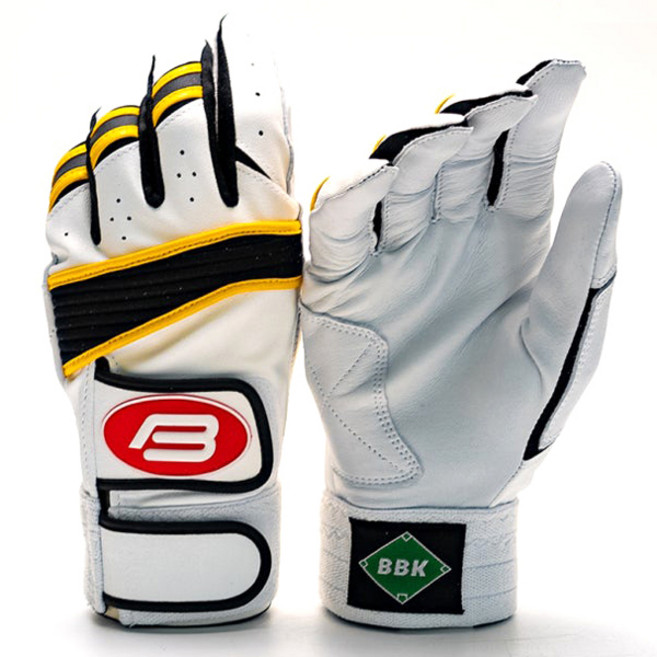 BBK 배팅장갑 BG386 검정 야구장갑 더블벨크로, 1개, 블랙/화이트