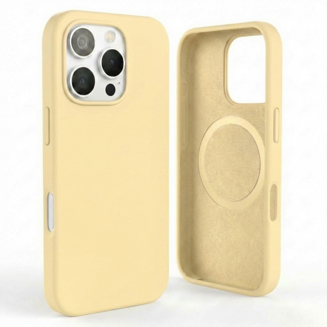 미벨로 맥세이프 실리콘 소프트 크림 컬러 휴대폰 케이스