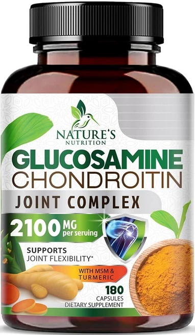 210082 Nature's Nutrition 콘드로이틴 강황 보충제 글루코사민 보스웰리아 브로멜린 2100mg 240캡슐, 240 Count (Pack of 1), 1, 240정 - 쿠팡