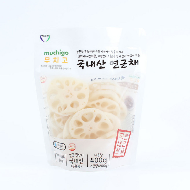 무치고 국내산 연근채 400g 1팩
