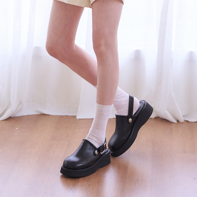 커스텀에이드 우먼 4.5cm 라운드 플랫폼 스트랩 클로그 버니(CW0093)