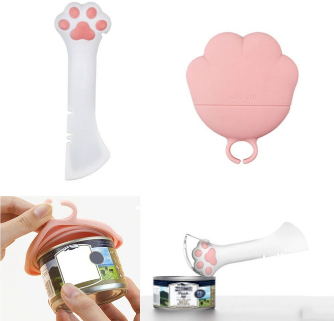 고양이 애견 간식 덮개 뚜껑 실리콘 캔따개 캔 오프너_ 20275423ea, 그레이