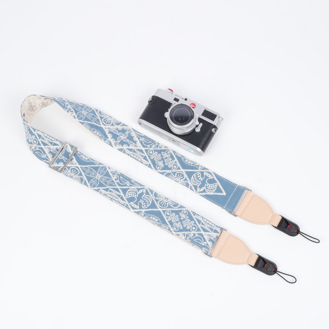 CHILL LIGHT 레트로 빈티지 카메라 스트랩 퀵 릴리스 원터치 탈착 크로스 숄더 네크 투웨이, 1개, 파랑