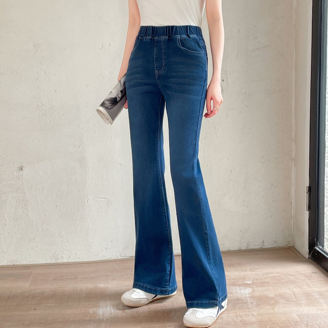 화지나무 여성 슬림핏 밴딩 롱 부츠컷 청바지