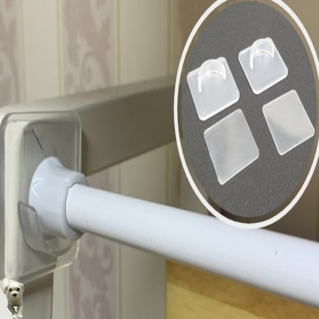 꿀이맘투 압축봉 봉받침 홀더 2P 무타공커튼