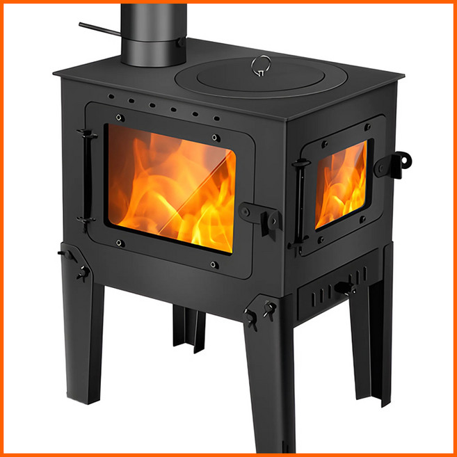 열기방출 두껍고 경제적인 벽난로 화목난로 화롯대 소각로 곤로 장작난로 펠릿난로, 열방60스탠드, 연통없음