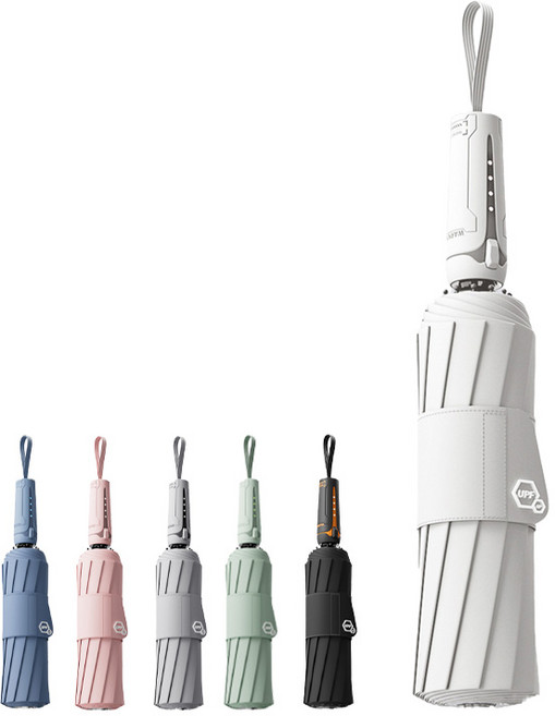 별의 바다 자외선차단 우양산 4세대 3단 하이테크 손잡이 접이식 자동 우산 + 커버포함